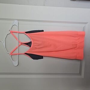 Coral & Gray Workout Top & Bra Combo Size Large